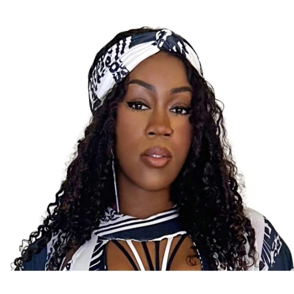 Keva J Kari Head Wrap Headband Zebra Black & White Animal Print Brand New Nylon - Picture 1 of 8